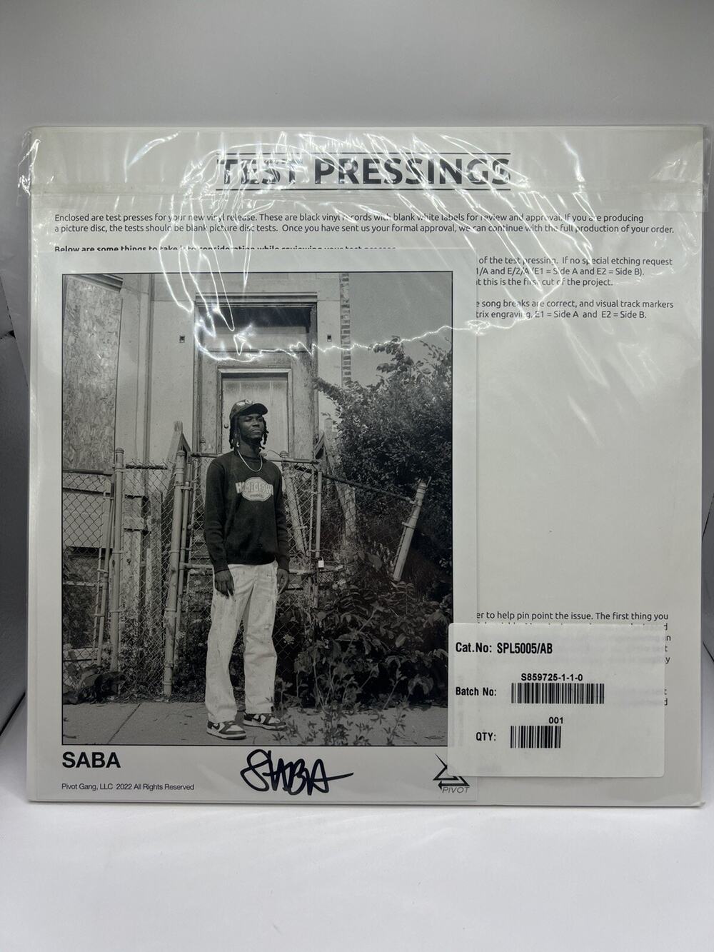 Saba Pivot Few Good Things Silkscreen Test Pressing Vinyl Signed Photo Magazine